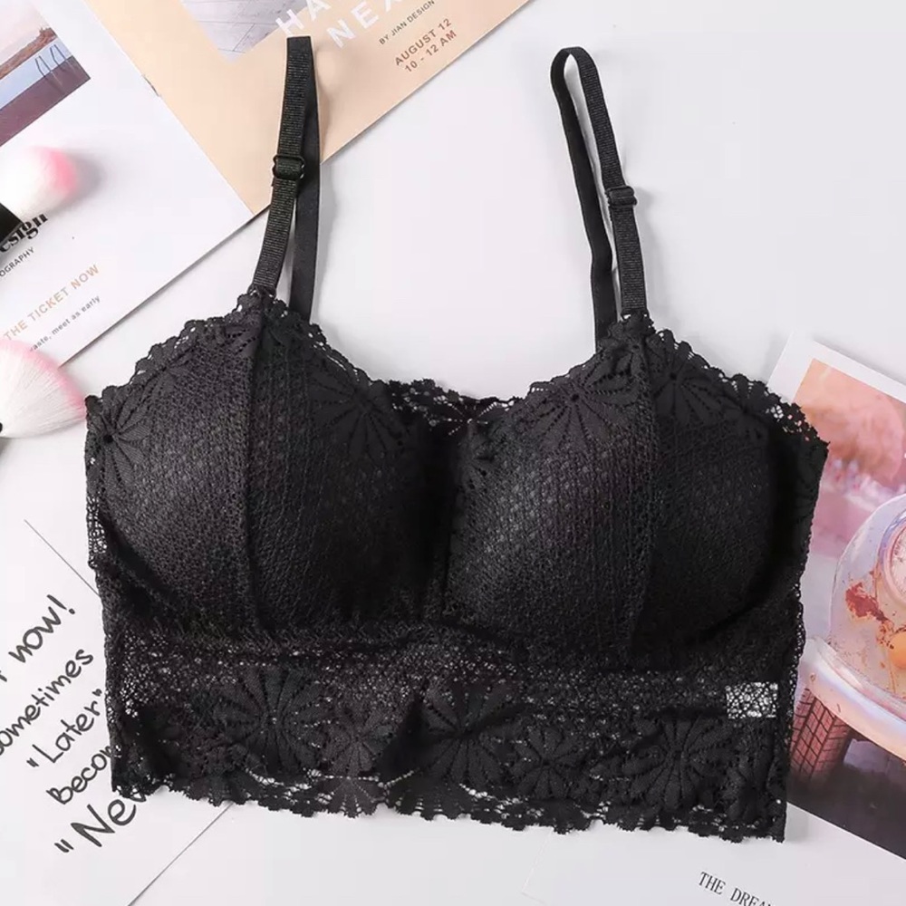 Seamless Lace Bralette Black